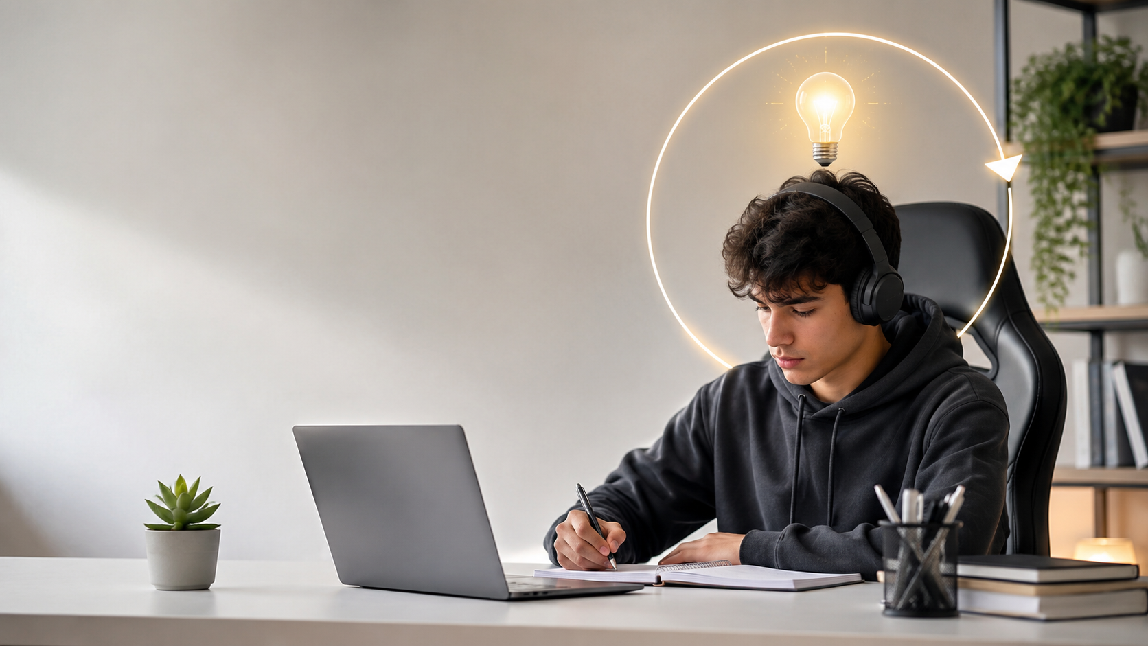 Estudante aplicando estudo reverso